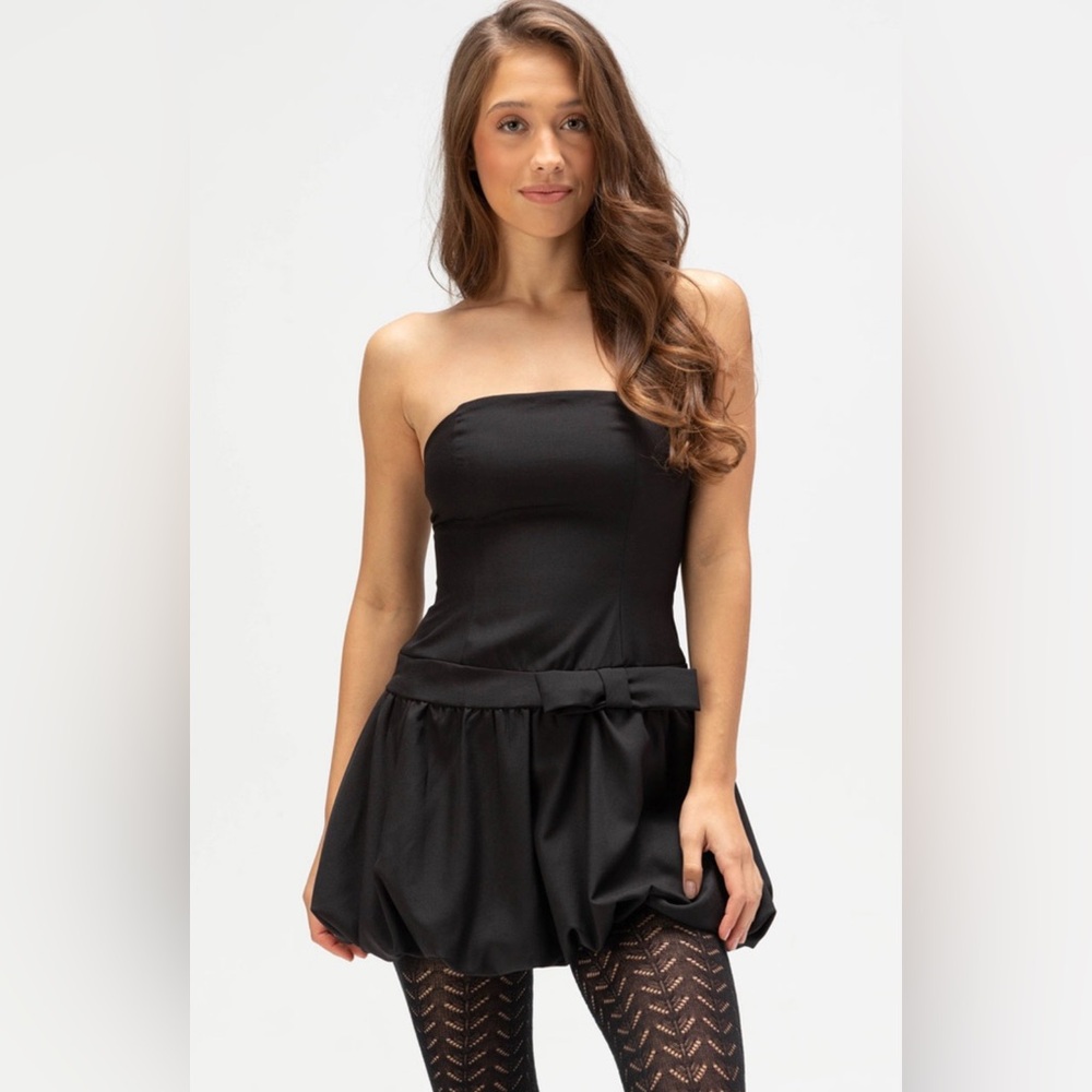 FULL TILT Bow Sleeveless Bubble Black Dress NWT